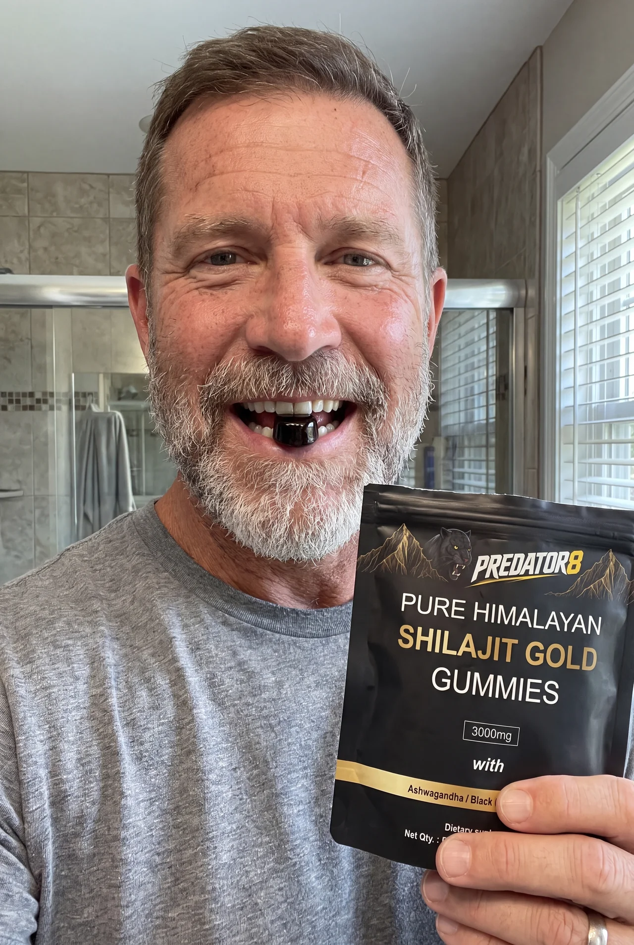 Greg with a PREDATOR8 gummy and pouch